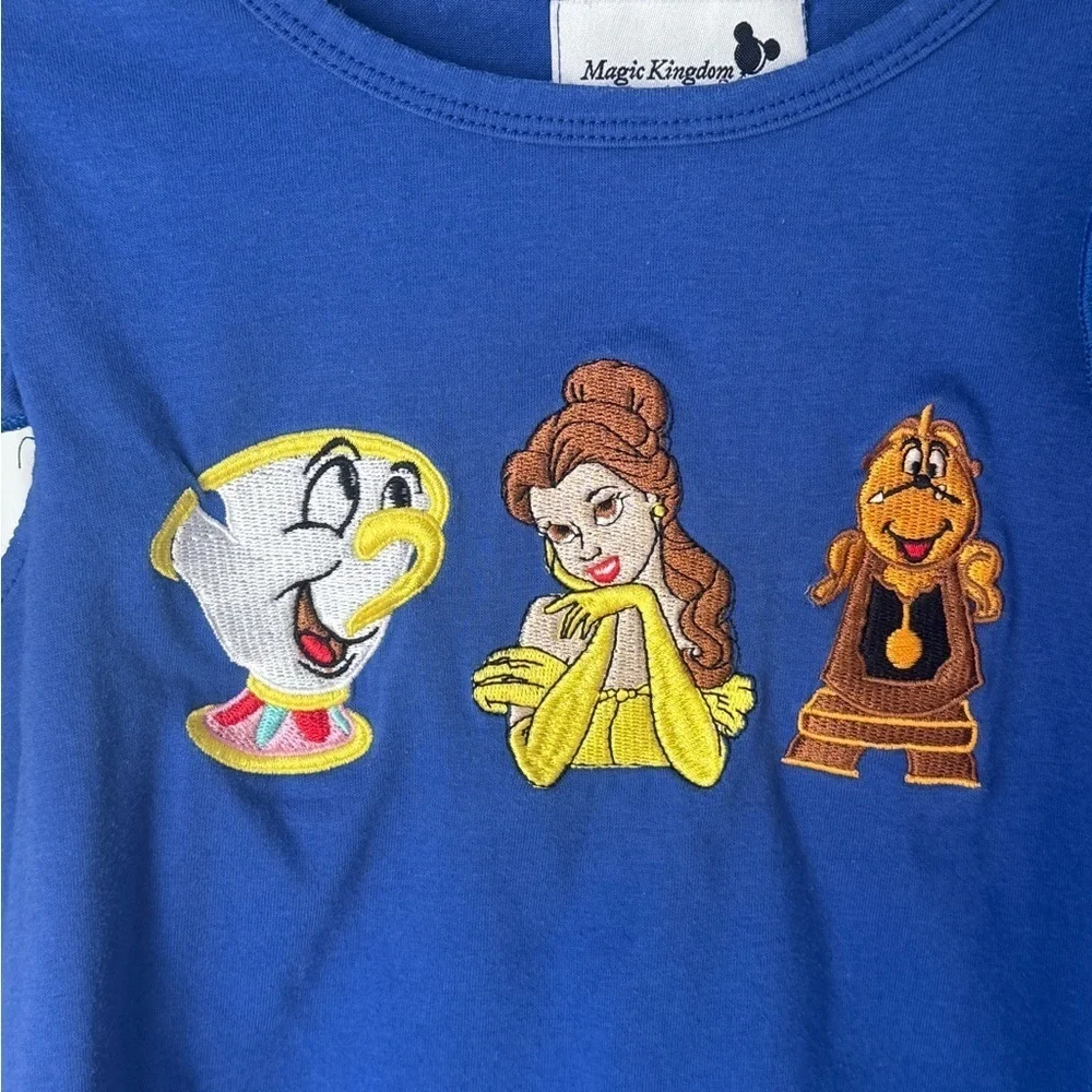 Magic Kingdom Boutique Belle Beauty & the beast smock tee embroidered toddler
